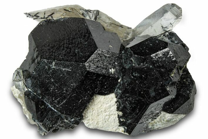 Black Tourmaline (Schorl) and Quartz on Orthoclase - Namibia #322759